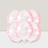 6 Pc 22 Inch Pink Snowflake Mylar Balloons for Winter Onederland Birthday Decor