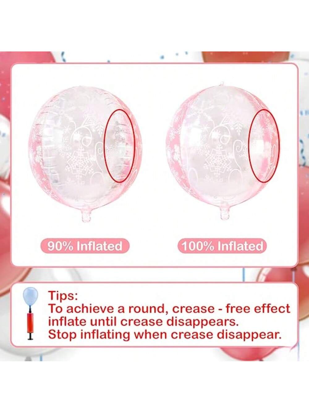 6 Pc 22 Inch Pink Snowflake Mylar Balloons for Winter Onederland Birthday Decor