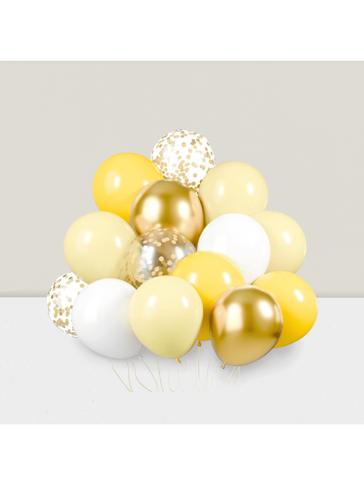 60 Yellow White Gold Confetti 12 Inch Balloons for Sunflower and Wedding Decor