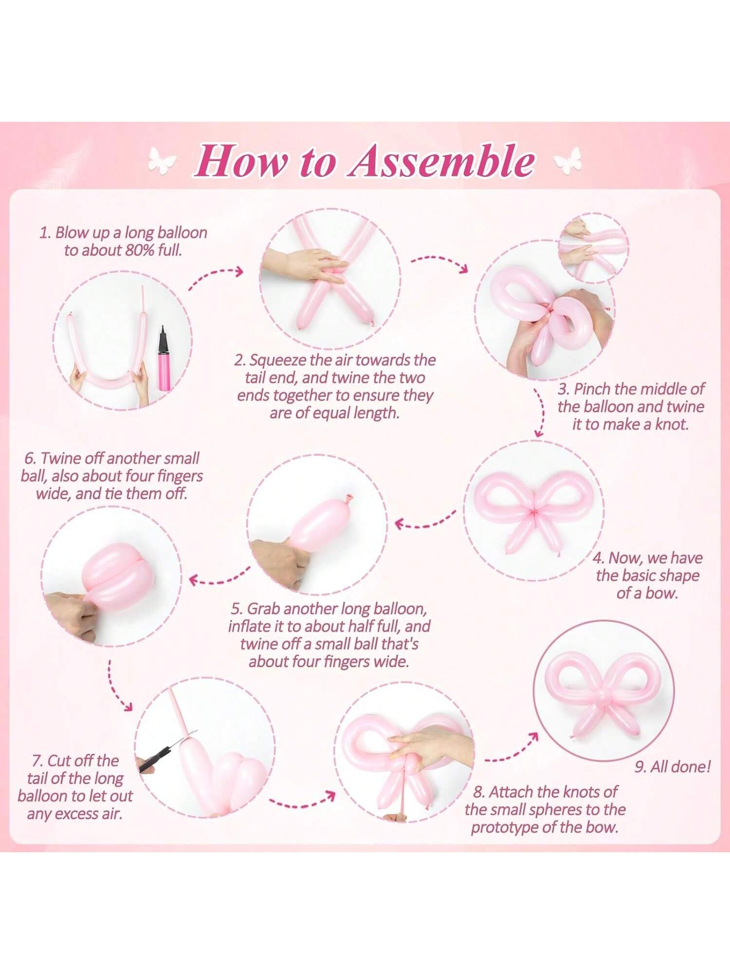 140pcs Hot Pink Balloon Arch Kit with Light & Metallic Pink Balloons