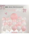 130pcs Pastel Pink White Balloon Garland Arch Kit with Bows