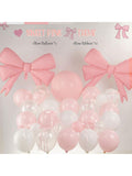 130pcs Pastel Pink White Balloon Garland Arch Kit with Bows