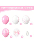 12-Inch Pink and White Bow Balloons for Bachelorette, Birthday, or Party Decor