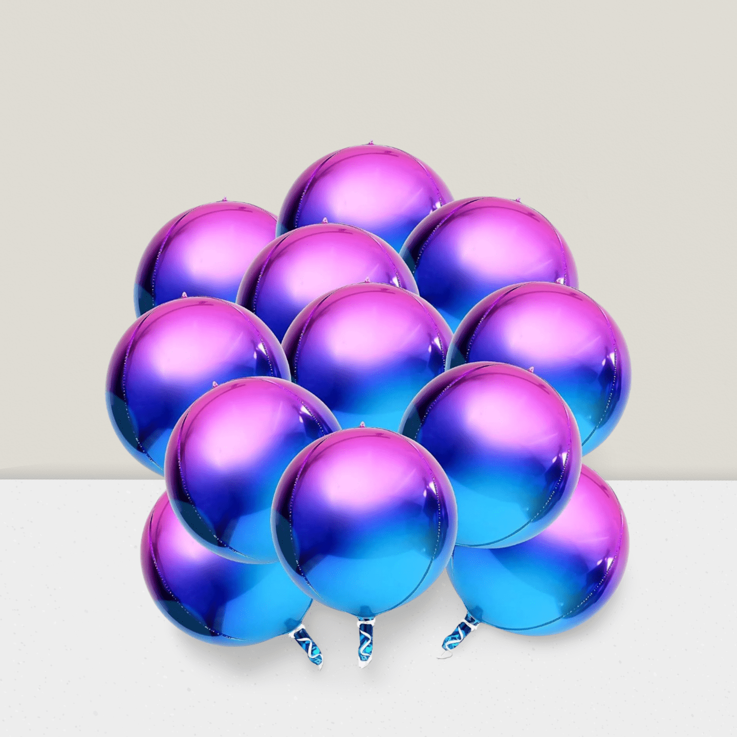 12-Pack 22 Inch Purple Galaxy Metallic & Iridescent Balloons
