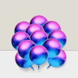 12-Pack 22 Inch Purple Galaxy Metallic & Iridescent Balloons