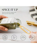 8PCS White Gold Magnetic Measuring Spoons Set Dual-Sided Stackable Stainless Steel