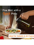 16oz Olive Oil Dispenser Bottle with Black Sprayer and Label Stickers for Kitchen