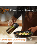 16oz Olive Oil Dispenser Bottle with Black Sprayer and Label Stickers for Kitchen
