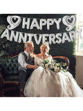 18" Silver Happy Anniversary Balloons with Heart Accents and Banner