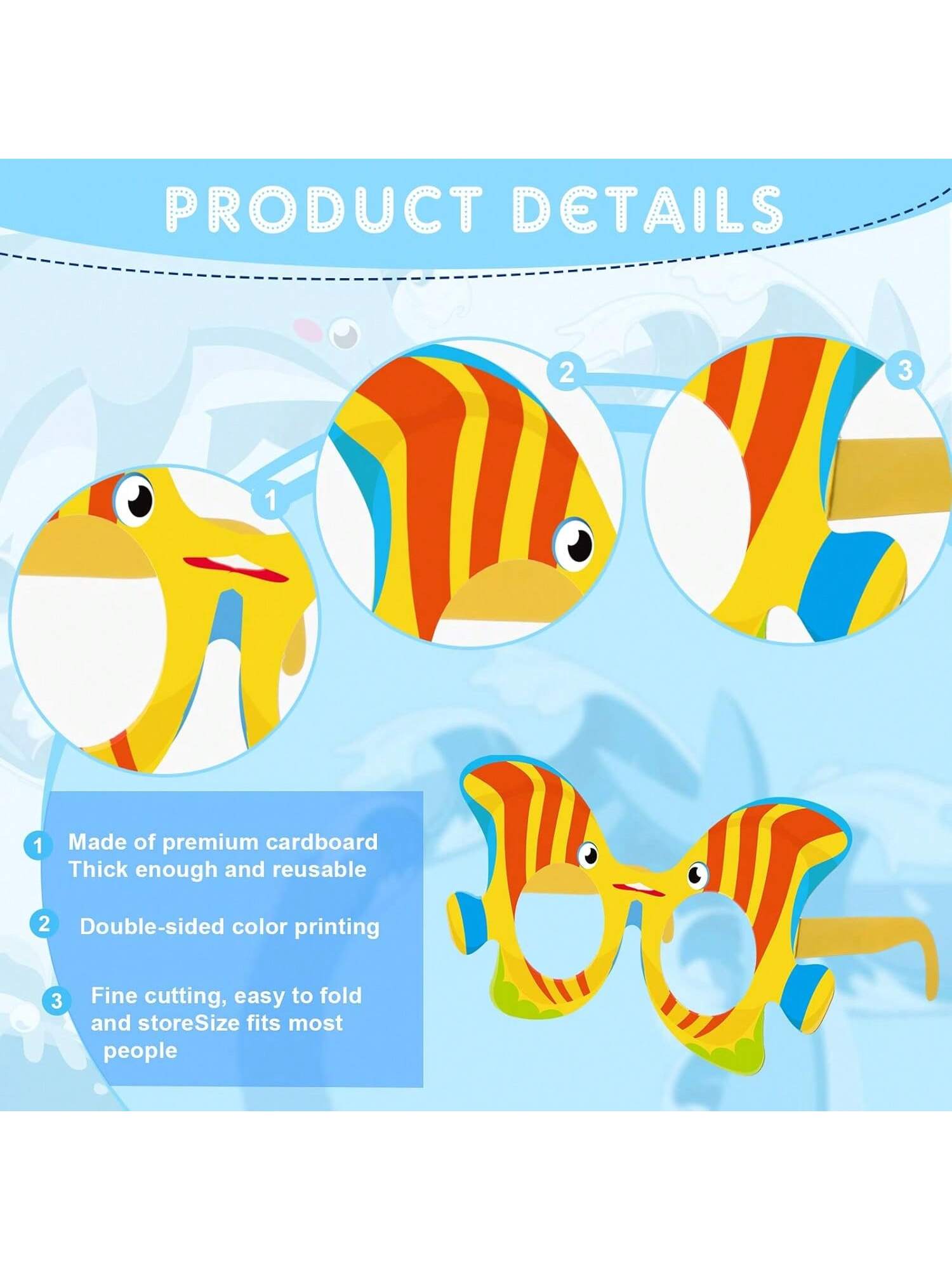 36-Pc Sea Animal Photo Booth Props for Ocean and Fishing Birthday Parties