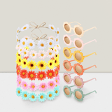 Groovy Retro Flower Glasses Headbands Set 60s 70s Party Favors
