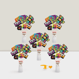 24PCS 80s Retro Centerpiece Sticks Birthday Table Toppers Photo Booth Decor