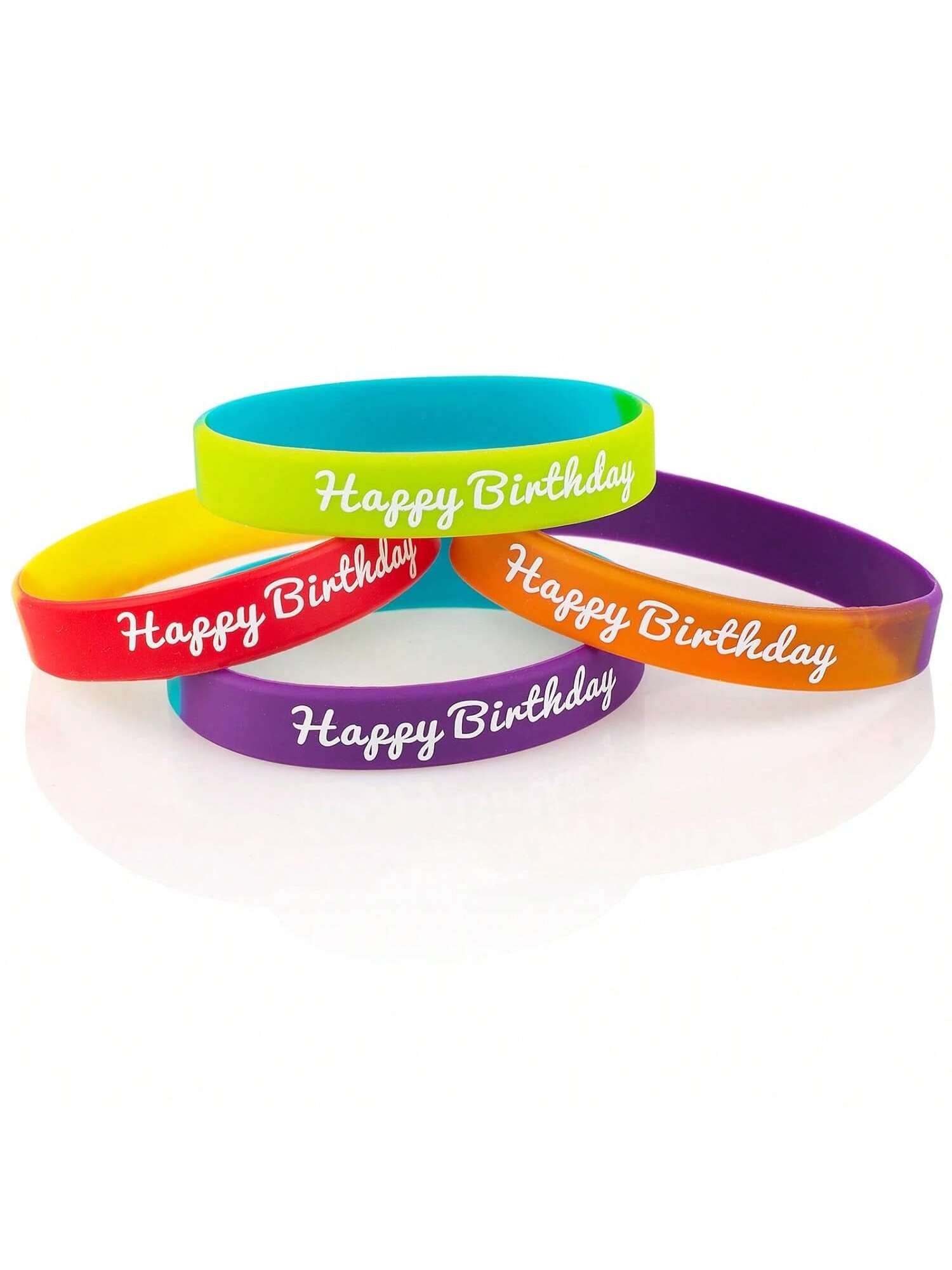 36-Pack Happy Birthday Silicone Bracelets for Party Favors or Classroom Prizes
