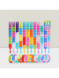 24-Pack Pop Fidget Bracelets for Party Favors, Classroom Prizes, or Gifts