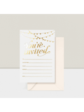 25-Pack Gold Foil Party Invitations 4x6 with Envelopes for Weddings and Birthdays