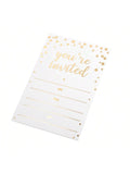 50-Pack Elegant Invitation Cards 4x6 Gold Foil Design with Envelopes