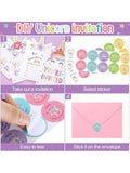 24-Pack Unicorn Birthday Invitations with Envelopes and Stickers for Party