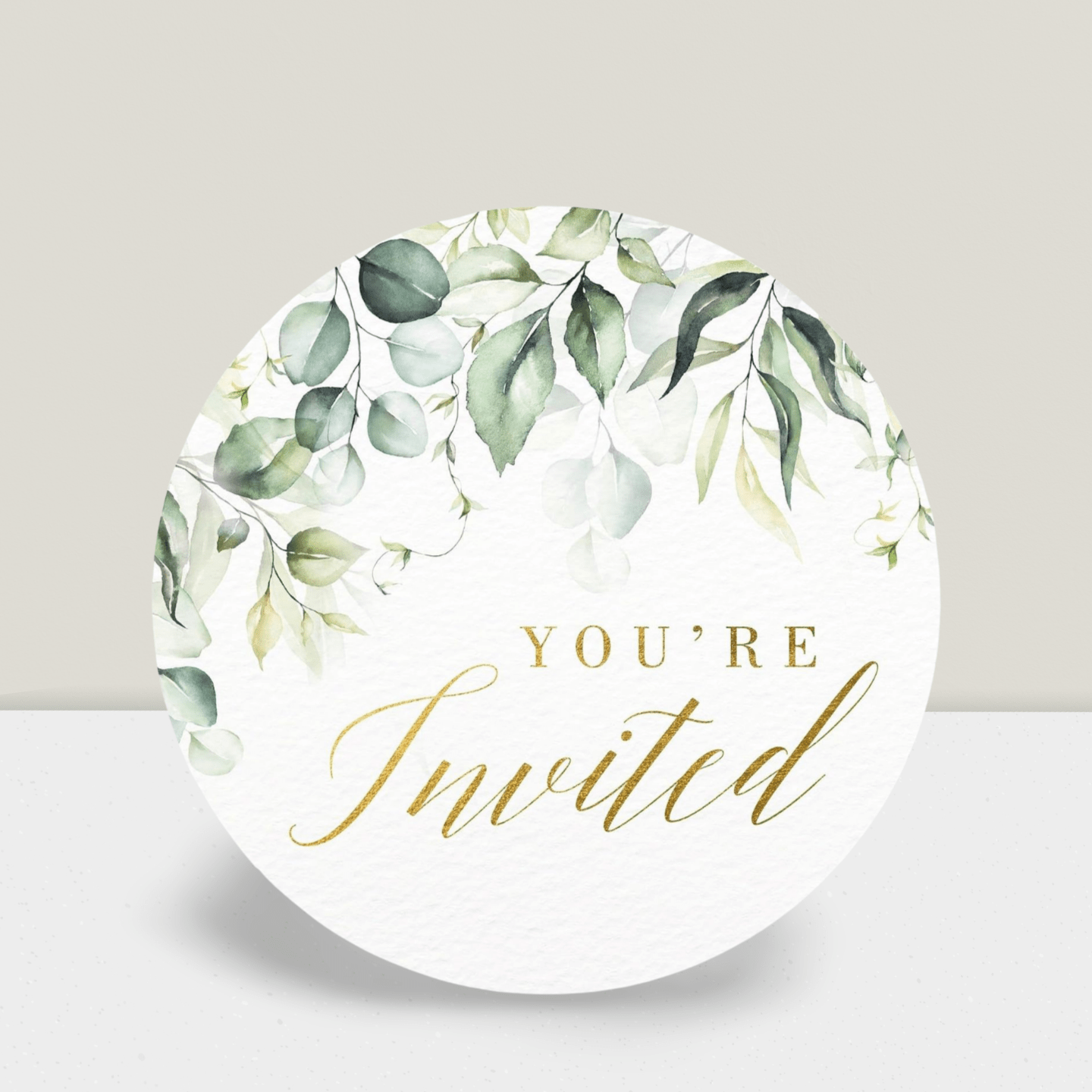 108-Pack Greenery Wedding Invitation Stickers (1.4") – Gold Foil Waterproof Envelope Seals For Weddings, Bridal Showers, Birthdays & Parties!,