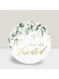 108-Pack Greenery Wedding Invitation Stickers (1.4") – Gold Foil Waterproof Envelope Seals For Weddings, Bridal Showers, Birthdays & Parties!,