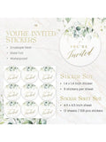 108-Pack Greenery Wedding Invitation Stickers (1.4") – Gold Foil Waterproof Envelope Seals For Weddings, Bridal Showers, Birthdays & Parties!,
