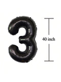 30 Inch Black Number 30 Foil Balloon for 30th Birthday Anniversary Party