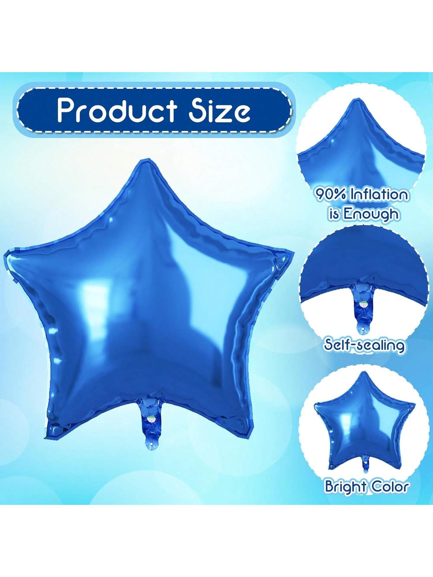 40 Inch Dark Blue Number 10 Balloons Silver Star Teal Foil for Birthday Decor