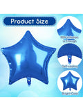 40 Inch Dark Blue Number 10 Balloons Silver Star Teal Foil for Birthday Decor