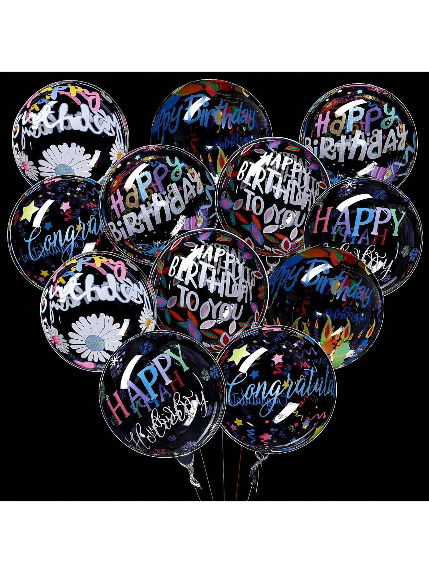 12-Pack 20in Transparent Bobo Balloons Clear Birthday & Wedding Decor