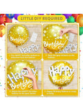 5-Pack Gold Happy Birthday Mylar Balloons for Black & Gold Parties