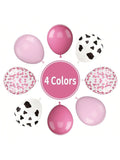 30PCS Pink Cow 12 Inch Latex Balloons Hot Light Confetti Cow Print Party Decor