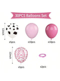 30PCS Pink Cow 12 Inch Latex Balloons Hot Light Confetti Cow Print Party Decor