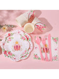 175-Piece Princess Birthday Tableware Set Pink White Plates and Napkins