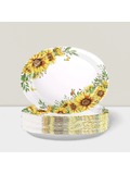 Sunflower Party Plates 50pcs 10x12in Disposable For Showers Or Birthdays