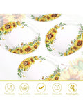 Sunflower Party Plates 50pcs 10x12in Disposable For Showers Or Birthdays