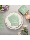 100PCS Sage Green Scalloped 5x5 Birthday Napkins 2-Ply for Parties