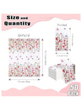 50-Piece Spring Floral 3-Ply Guest Napkins for Weddings Birthdays and Parties