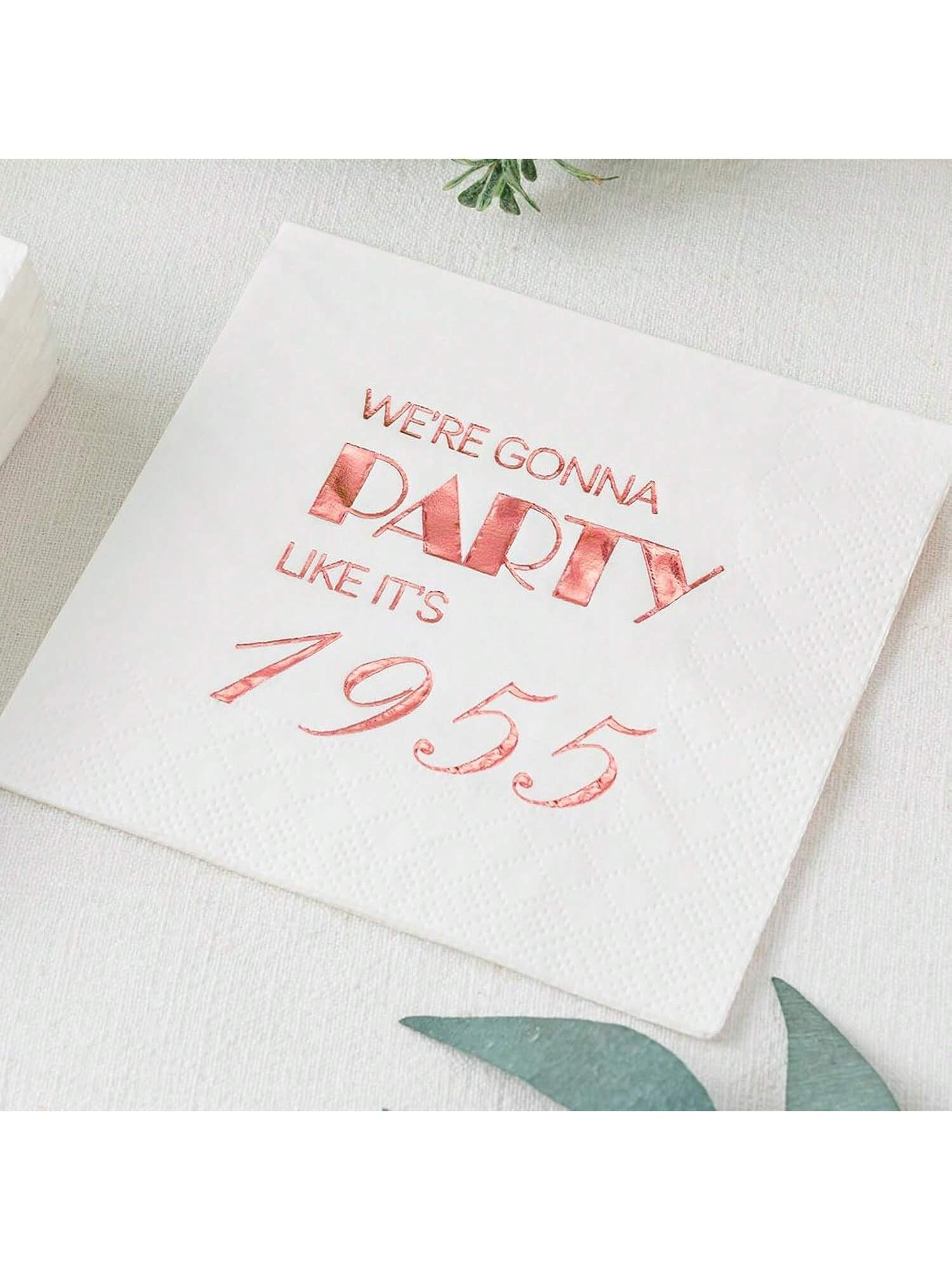50-Piece Rose Gold 70th Birthday Napkins 3-Ply for Cake Dessert and Drinks