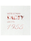50-Piece Rose Gold 70th Birthday Napkins 3-Ply for Cake Dessert and Drinks