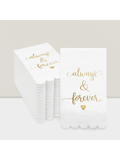 100pcs White Gold Scalloped 3-Ply Napkins for Weddings and Showers