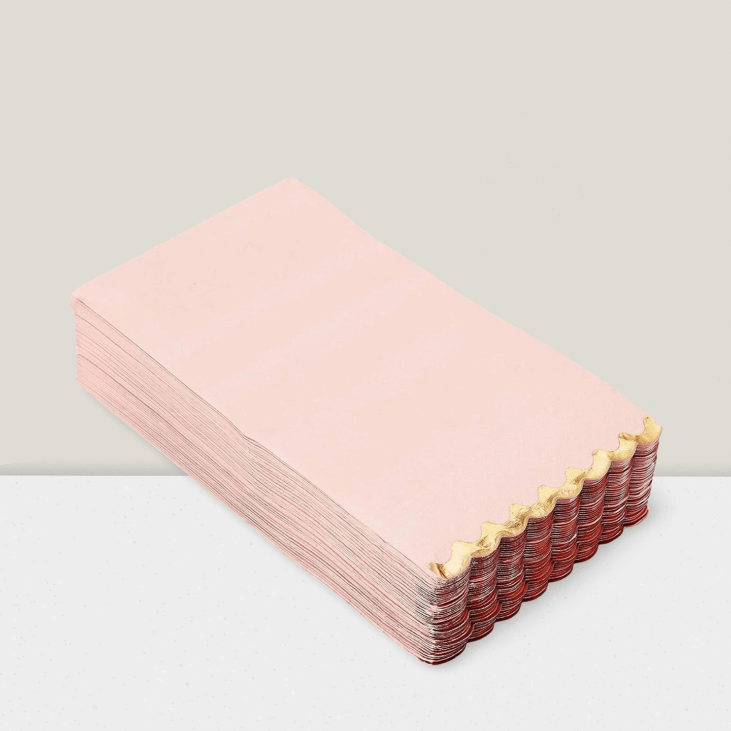 50pcs Pink Paper Dinner Napkins 3-Ply Gold Foil Edges Party Supplies
