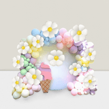 123pc Daisy Balloon Garland Arch Kit with Pastel Macaron Balloons