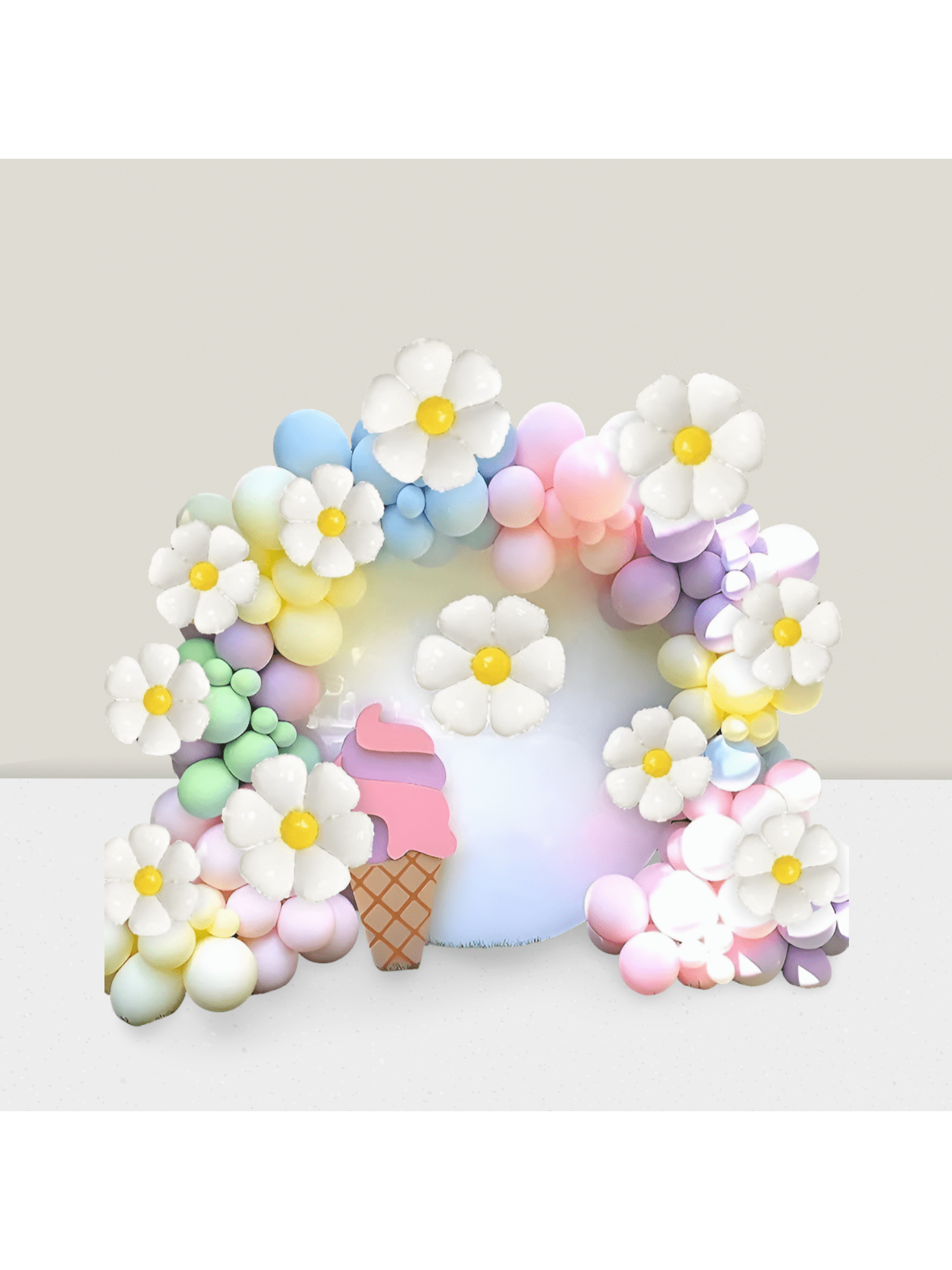 123pc Daisy Balloon Garland Arch Kit with Pastel Macaron Balloons