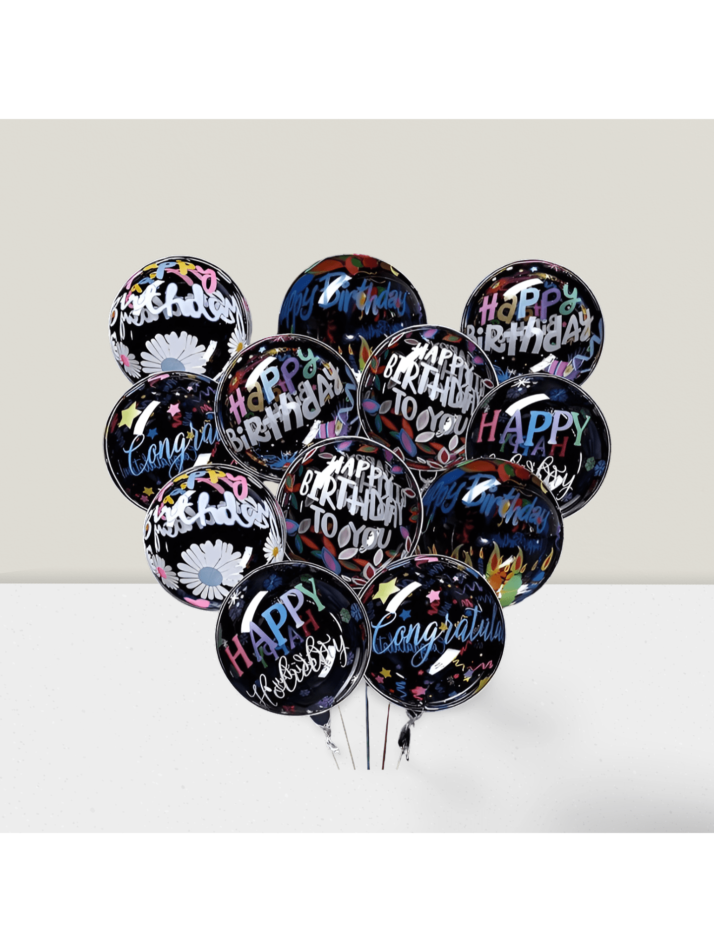 12-Pack 20in Transparent Bobo Balloons Clear Birthday & Wedding Decor