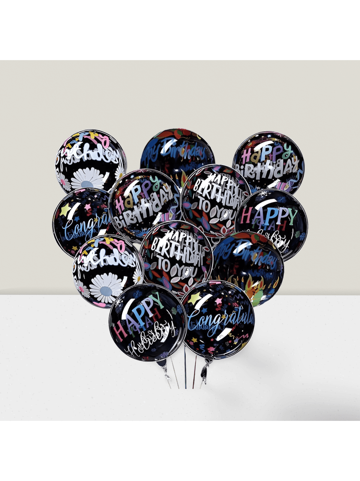 12-Pack 20in Transparent Bobo Balloons Clear Birthday & Wedding Decor