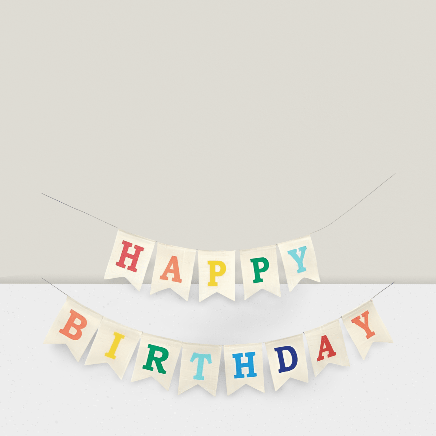 Colorful Happy Birthday Burlap Banner Durable Party Decoration