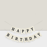 Burlap Happy Birthday Banner Reusable Black Sign for Rustic Party Decor