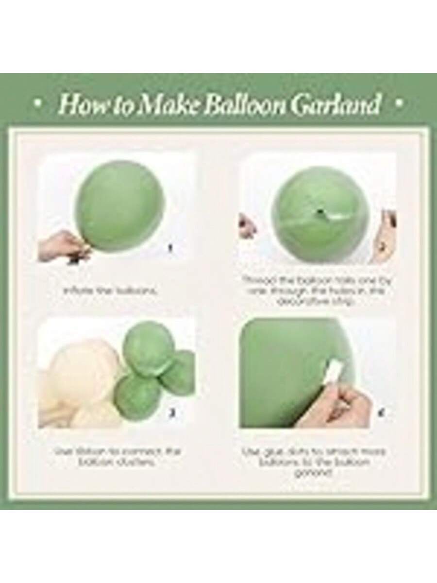 Sage Green and Gold Birthday Decorations with Banner, Balloons, and Cake Topper
