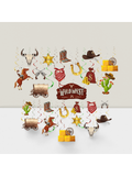 55pcs Western Cowboy Party Decorations Hanging Swirls for Wild West Theme Party