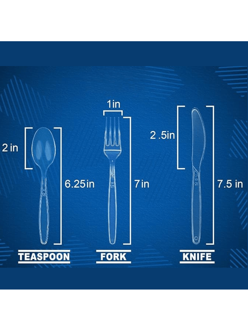 360PCS Disposable Cutlery Set In Clear SAPPHIRE Design-Includes 180 Forks, 120 Spoons & 60 Knives. Stylish And Perfect For Parties, Events & Gatherings,