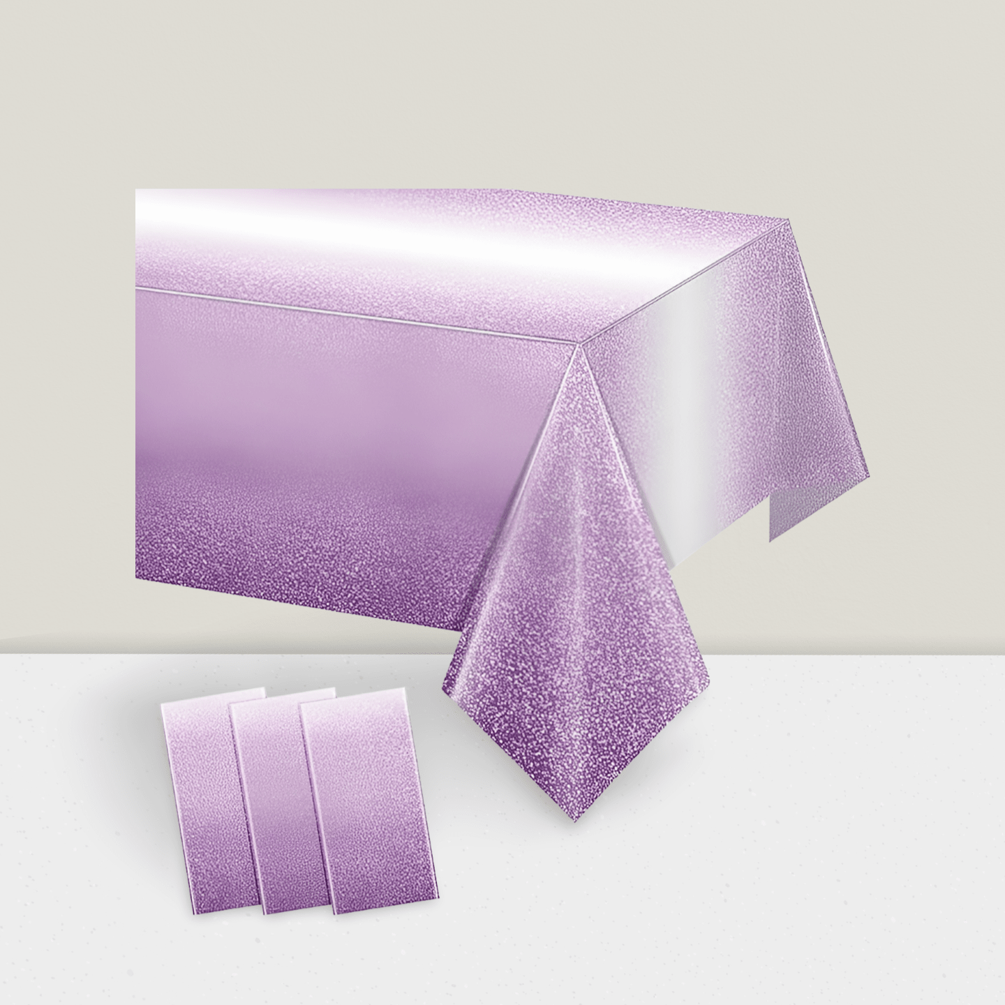 3PK Gradient Pastel Plastic Tablecloths 54x108 Inch Disposable Party Covers